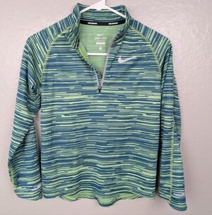 Nike Dri-FIT Blue and Green Half Zip M